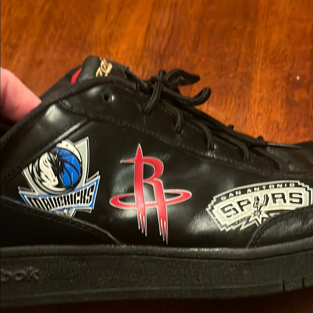 Reebok Black Leather NBA Western Conference Team Logo Sneakers Size13 - Picture 11 of 16